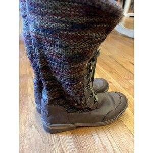 Rocketdog 11 Military/Combat Women’s Sweater/Faux Fur Lace Up Brown Boots NWT